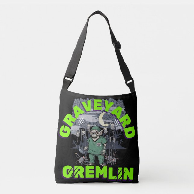 Sarcasm Graveyard Gremlin- Zombie Night Shift Med Axelväska (Framsida)