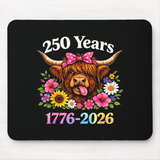 Sarcasm Highland Cow Happy New 250 Years American  Musmatta (Framsidan)