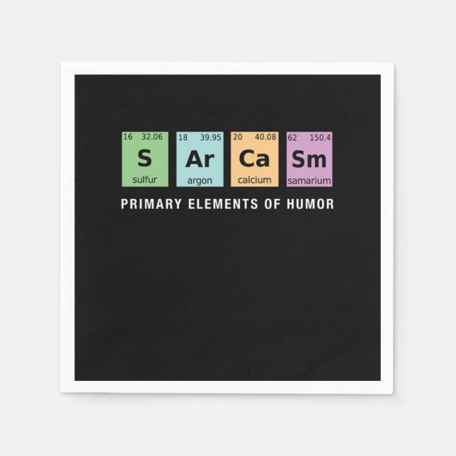 Sarcasm Periodic Table Funny Quote And Saying Gift Pappersservett (Framsidan)