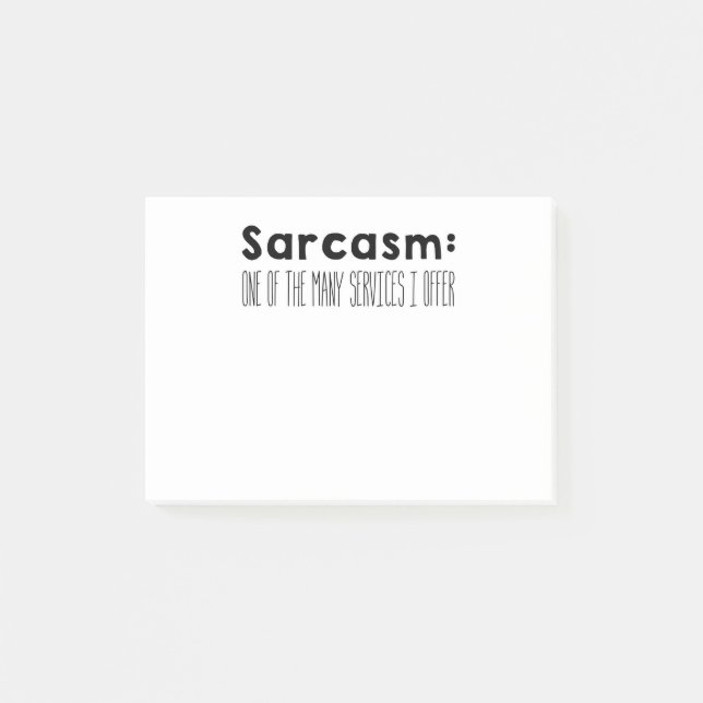 sarcasm post-it block (Framsida)