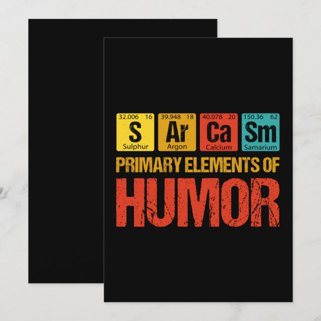 Sarcasm Primary Inslag of Humor Julkort (Fram/baksida)