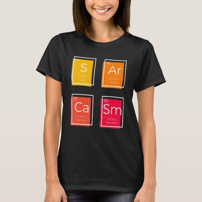 Sarcasm Primary Inslag som säger Humor T Shirt (Framsida)