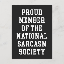Sarcasm Society Funny Quote Vykort