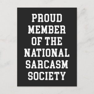 Sarcasm Society Funny Quote Vykort