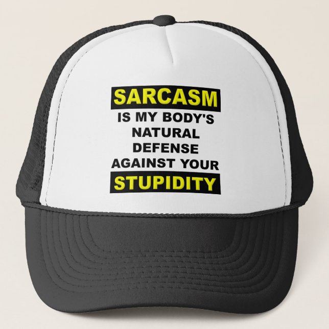 Sarcasm Stupality Defense Cap Hat Funny Keps (Framsida)