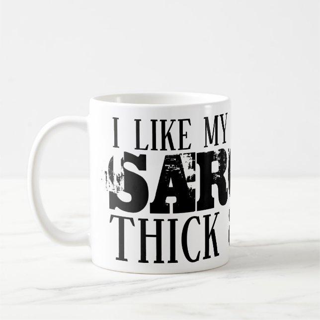 Sarcasm tjockt och tungt kaffemugg (Vänster)