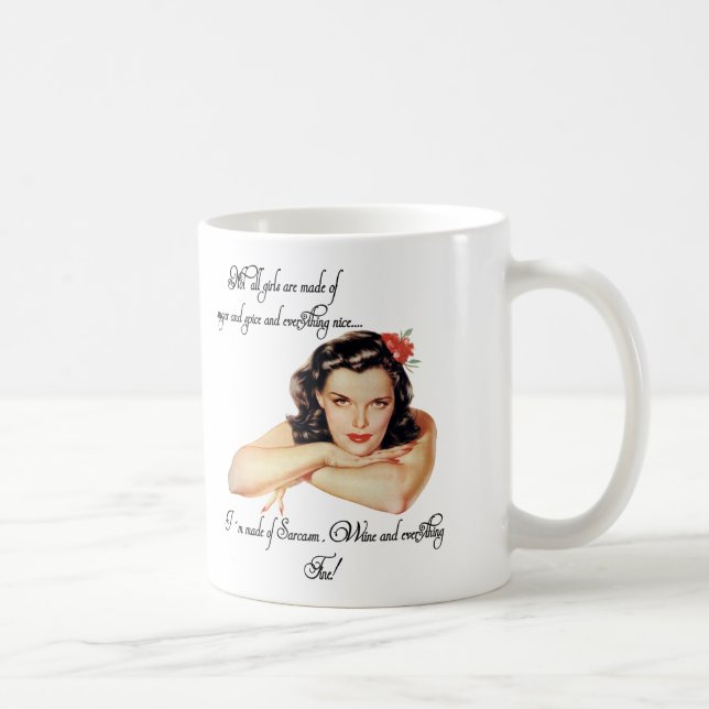 Sarcasm, vin och allt fint! kaffemugg (Höger)