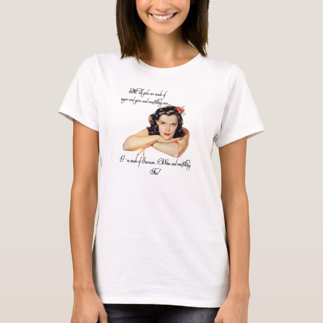 Sarcasm, vin och allt fint! tee shirt (Framsida)