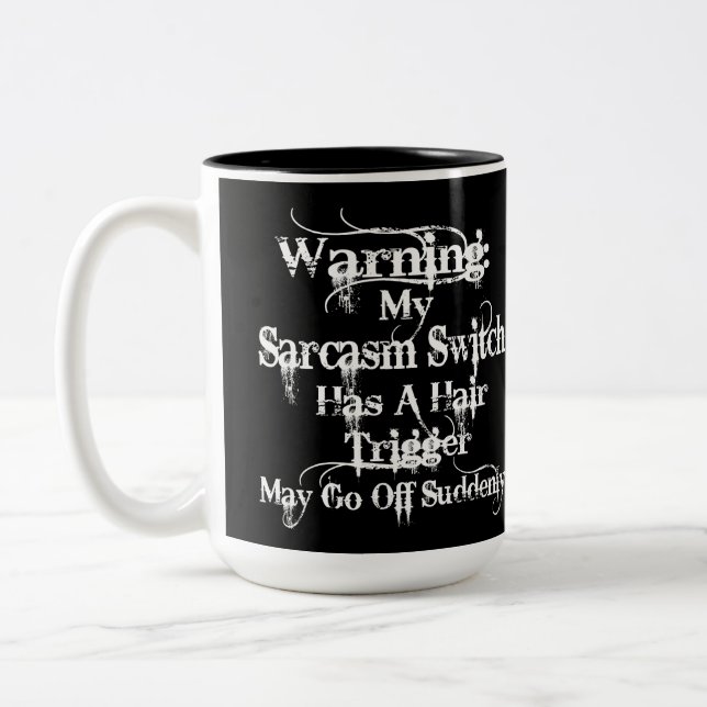 Sarcasm Warning Humor 2-tonkaffe Mugg (Vänster)