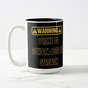 Sarcasm Warning Humor Två-Tonad Mugg