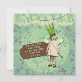 Sarcastic Altered Art Vintage Girl Birthday Card Kort