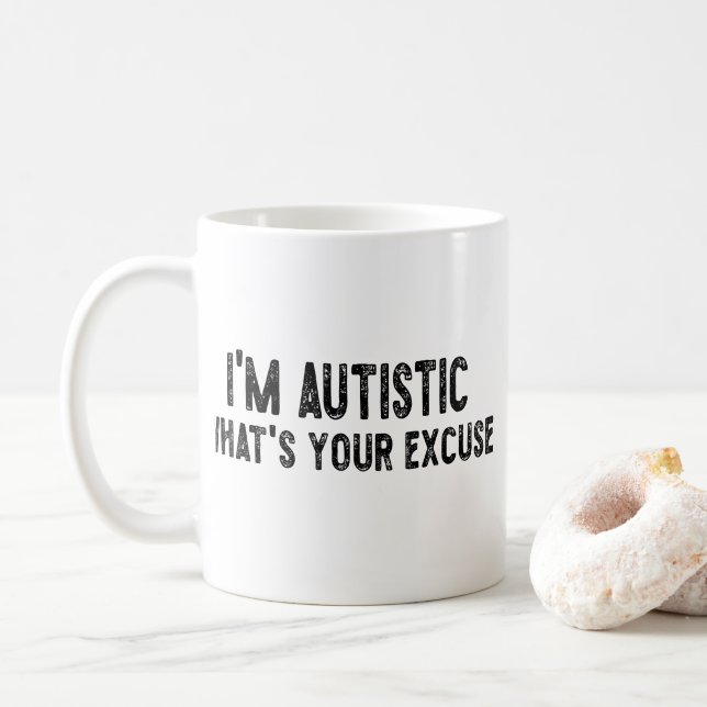 Sarcastic Autism jag är autistisk, vad är din ursä Kaffemugg (Med munk)