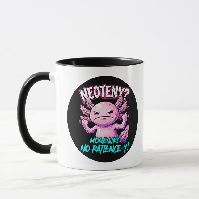 Sarcastic Axolotl No Patience Funny Meme Mugg (Vänster)