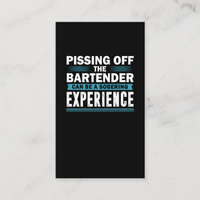 Sarcastic Bartender Alcohol Mixer Barkeeper Jokes Visitkort (Framsida)