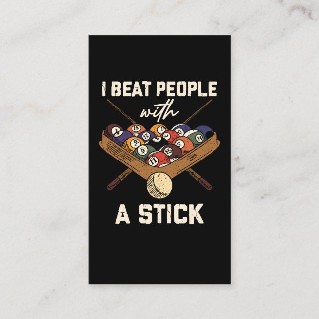 Sarcastic Billiard 8 Ball Humor Pool Visitkort (Framsida)