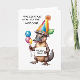 Sarcastic Birthday Surprise med en Platypus Kort