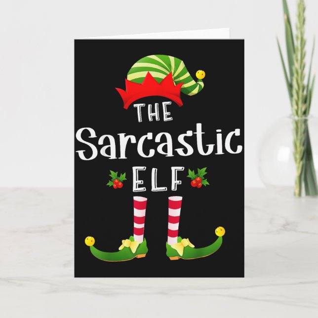 Sarcastic Christmas Elf Matching Pajama X-mas Part Kort (Framsida)