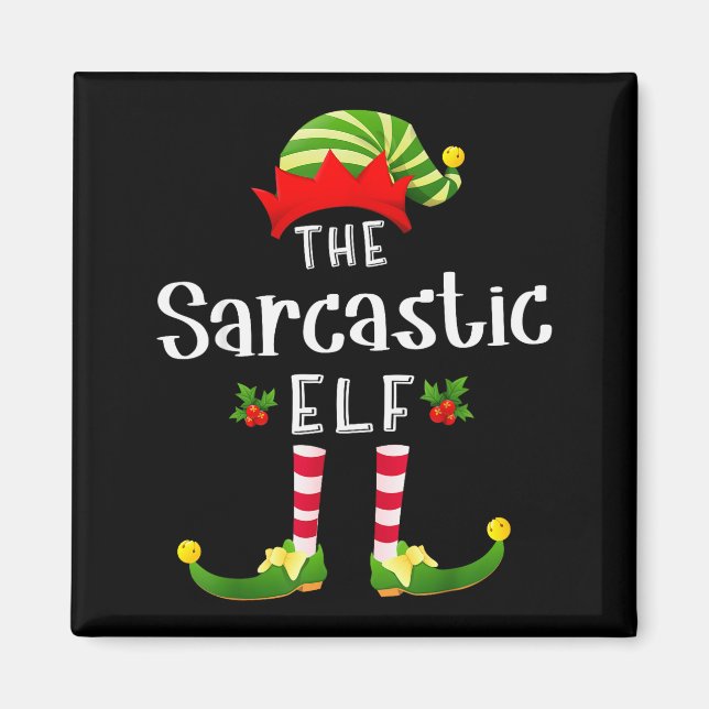 Sarcastic Christmas Elf Matching Pajama X-mas Part Magnet (Framsidan)