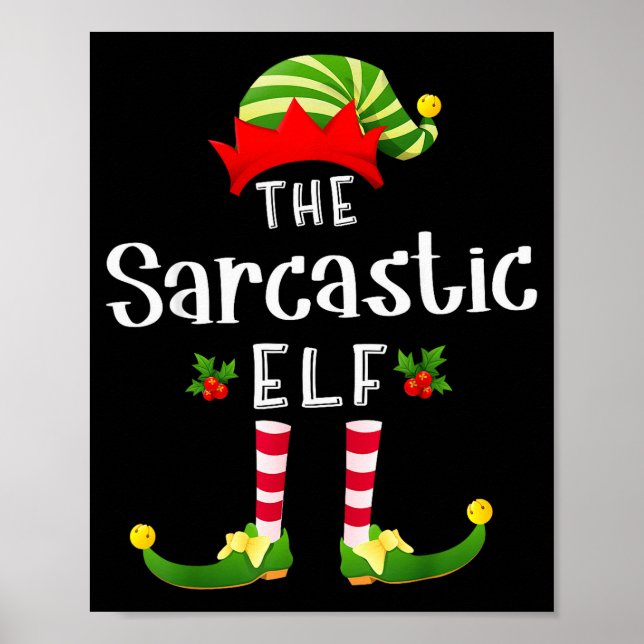 Sarcastic Christmas Elf Matching Pajama X-mas Part Poster (Framsidan)