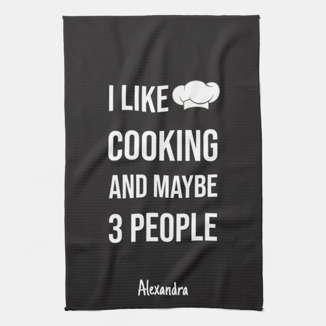 Sarcastic Cooking Gifts Chefs Cooks Personalized Kökshandduk (Vertikal)