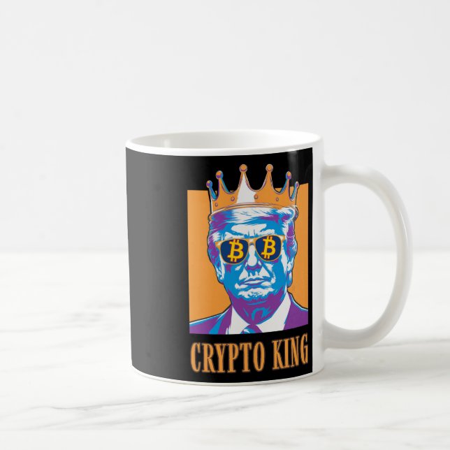 Sarcastic Crypto Kung Trump Bitcoin Trust in Math Kaffemugg (Höger)