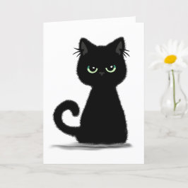 Sarcastic Disgruntled Cat Hälsning Kort