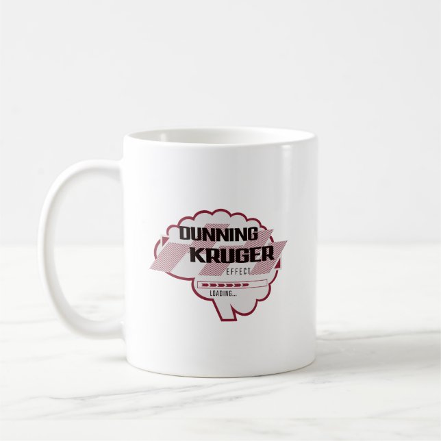 Sarcastic Dunning Kruger Effect Brain Illustration Kaffemugg (Vänster)
