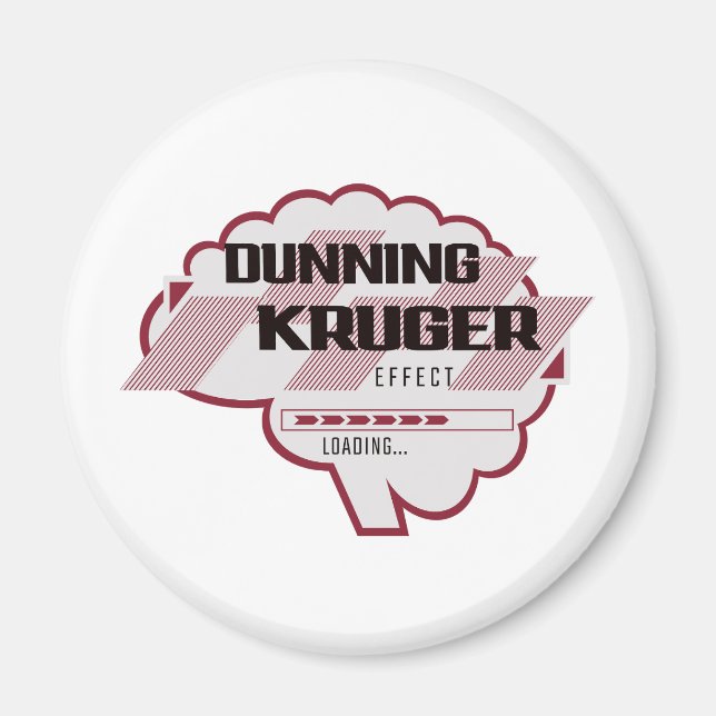 Sarcastic Dunning Kruger Effect Brain Illustration Magnet (Framsidan)