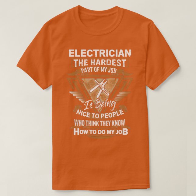 Sarcastic Electrician T Shirt (Design framsida)