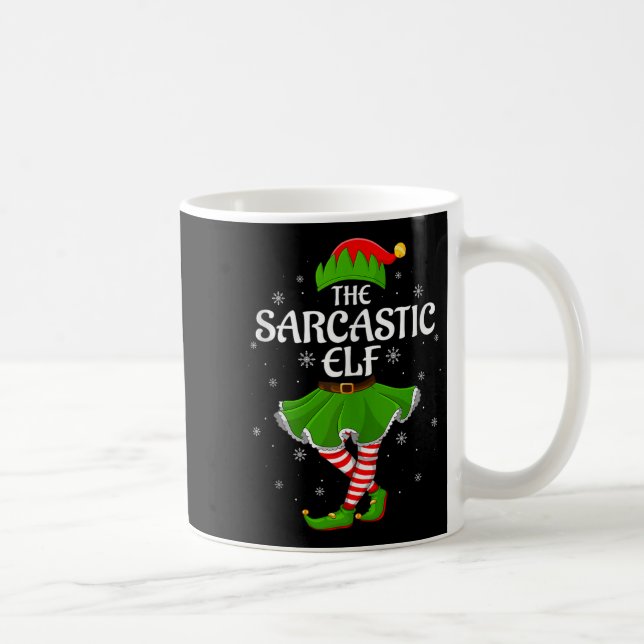Sarcastic Elf Christmas Family Girls Women Elf Squ Kaffemugg (Höger)
