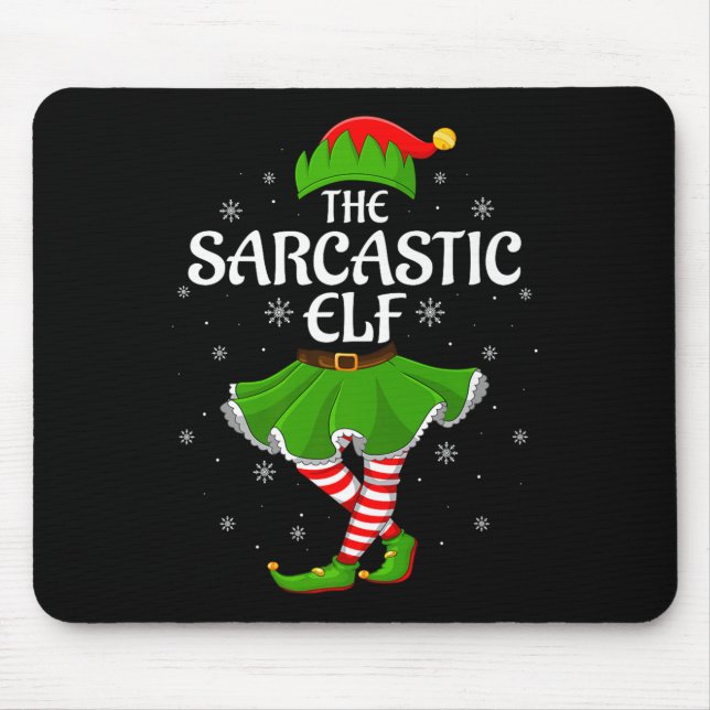 Sarcastic Elf Christmas Family Girls Women Elf Squ Musmatta (Framsidan)