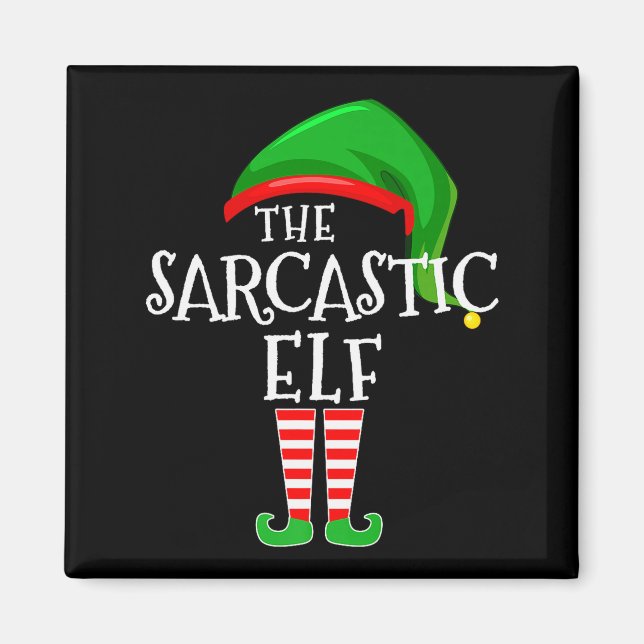 Sarcastic Elf Family Matching Group Christmas Prem Magnet (Framsidan)