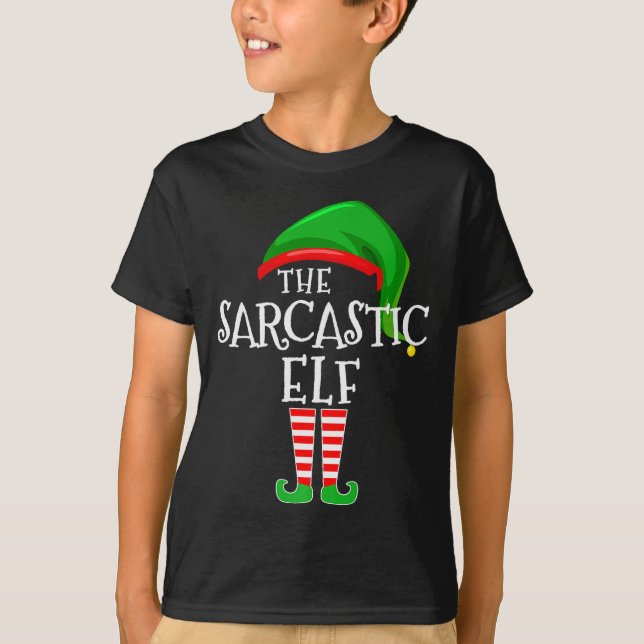 Sarcastic Elf Family Matching Group Christmas Prem T Shirt (Framsida)