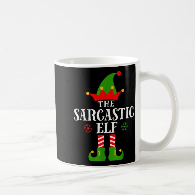 Sarcastic Elf Funny Matching Family Group Christma Kaffemugg (Höger)