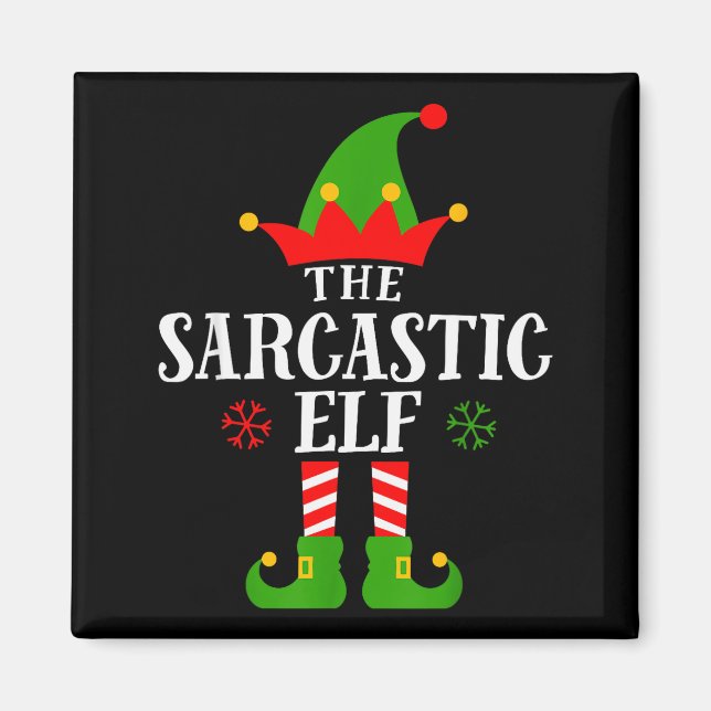 Sarcastic Elf Funny Matching Family Group Christma Magnet (Framsidan)