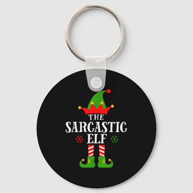 Sarcastic Elf Funny Matching Family Group Christma Nyckelring (Framsida)