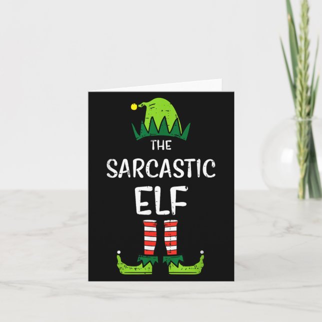 Sarcastic Elf Xmas Matching Christmas For Family M Kort (Framsida)