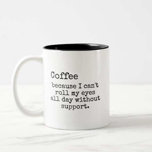 Sarcastic Eye-Roll Coffee Mug Två-Tonad Mugg (Vänster)