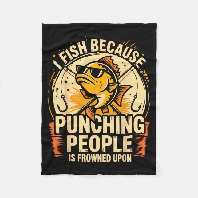 Sarcastic Fishing Lover Funny Dark Humor Men Dad C Fleecefilt (Framsidan)