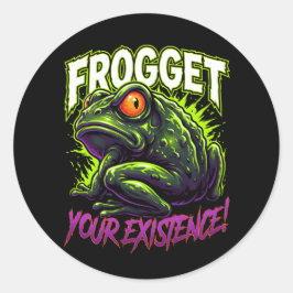 Sarcastic Frog Forget Your Existence Funny Meme Runt Klistermärke