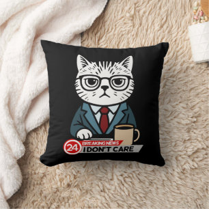 Sarcastic Funny Cat Kontors humor Kudde
