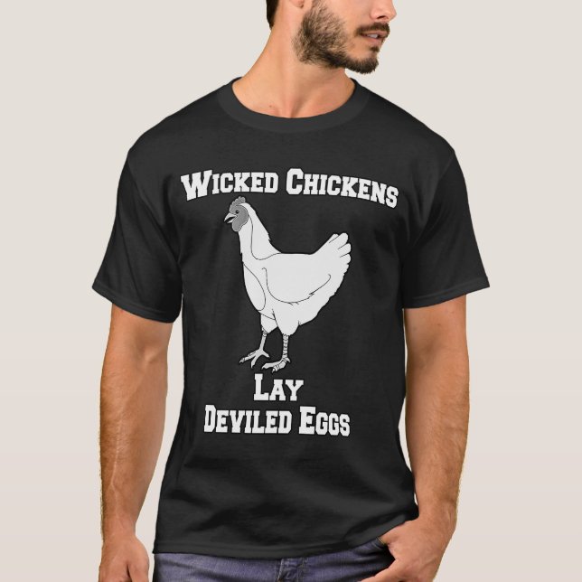 Sarcastic Funny Humor Wicked Chickens Ljugit Devil T Shirt (Framsida)