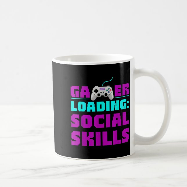 Sarcastic Gamer Loading Social Skills Funny Video  Kaffemugg (Höger)