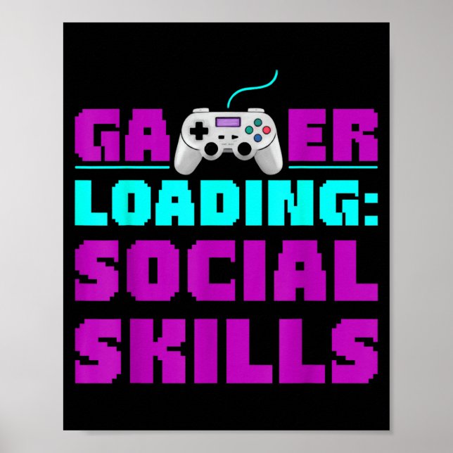 Sarcastic Gamer Loading Social Skills Funny Video  Poster (Framsidan)