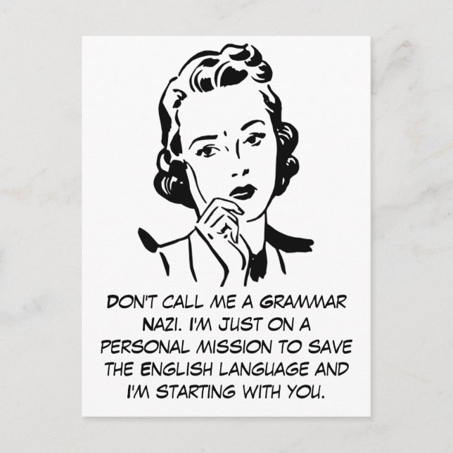 Sarcastic Grammar Nazi Vykort (Framsida)