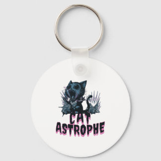 Sarcastic Grumpy Cat Cartoon Design Nyckelring