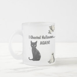 Sarcastic Halloween Cat Ghost Frostad Glasmugg