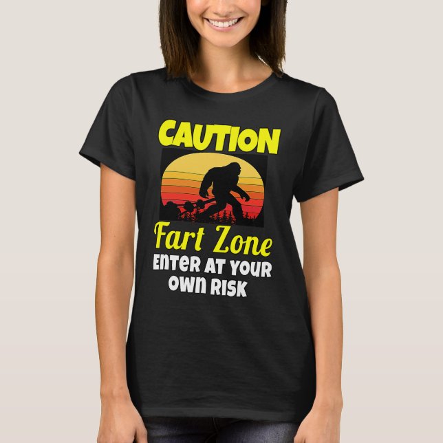 Sarcastic  Humor Caution Fart Zone Enter At Your O T Shirt (Framsida)