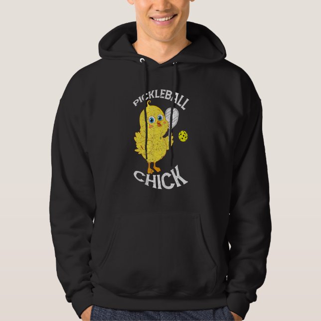 Sarcastic Humous Dink Pickleball Chick Player Hoodie (Framsida)
