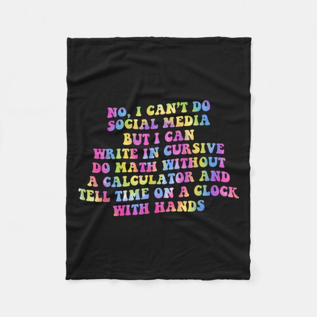 Sarcastic I Can't Do Social Media But I Can Write  Fleecefilt (Framsidan)